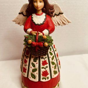 JIM SHORE  CHRISTMAS FLORAL ANGEL WINTER'S BEAUTY IS A BLESSING